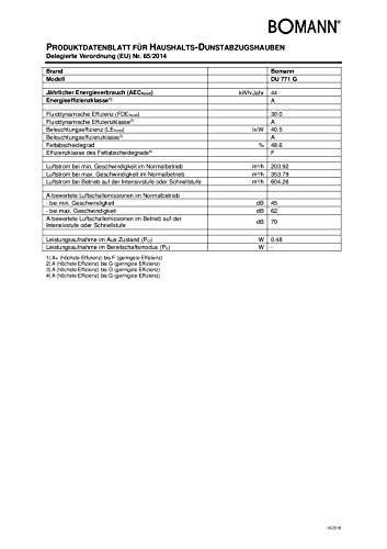 Bomann DU 771 G Kopffreie Vertikal-Dunstabzugshaube Glasfront - 7