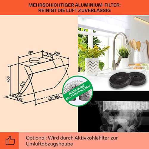 Klarstein Annabelle 60 Dunstabzugshaube Abzugshaube Wandabzugshaube - 5