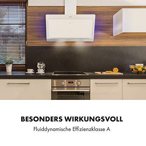 Klarstein Aurora Eco 90 - Wandabzugshaube, Kopffreihaube, Dunstabzugshaube, 90 cm, 550 m³/h Leistung, RGB-Farben, 59 dB leise, Umluft und Abluft, weiß - 3