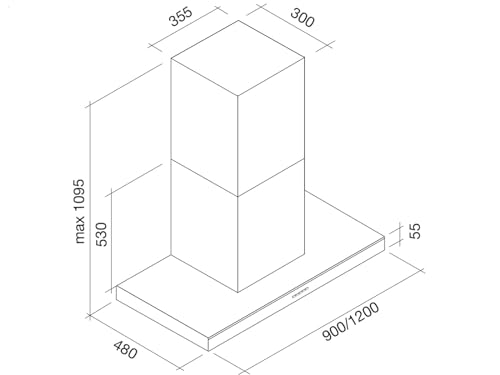 Falmec Lumina NRS Design Dunstabzugshaube/Wandhaube/Edelstahl 90 cm / 800 m³/h - 6