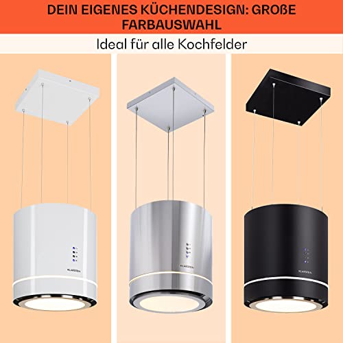 Klarstein Tron Ambience Dunstabzugshaube – 165 W Abzugshaube – Umluftleistung in 3 Stufen – Mit LED Leuchten – in Schwarz - 7