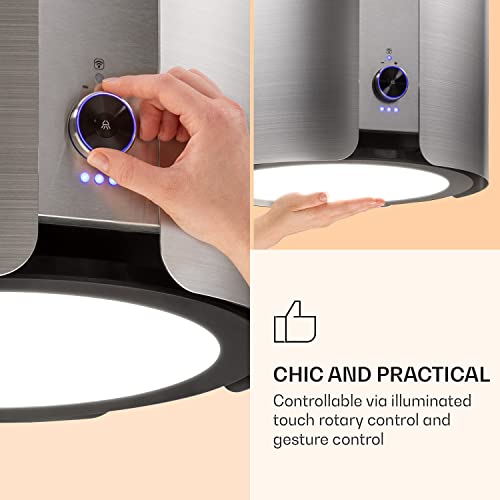 Klarstein Skyfall Smart Dunstabzugshaube - freihängede Abzugshaube, Dunstabzugshaube Umluft/Abluft, App- und Gestensteuerung, 45 x 42 cm (ØxB), 402 m³/h, 200 W, 3 Stufen, LED-Beleuchtung, silber - 4