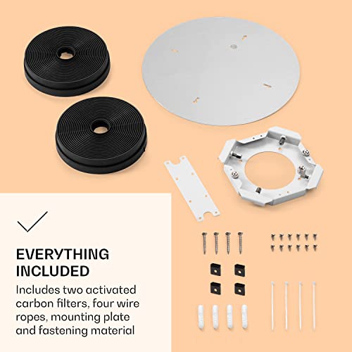 Klarstein Skyfall Smart Dunstabzugshaube - freihängede Abzugshaube, Dunstabzugshaube Umluft/Abluft, App- und Gestensteuerung, 45 x 42 cm (ØxB), 402 m³/h, 200 W, 3 Stufen, LED-Beleuchtung, silber - 6