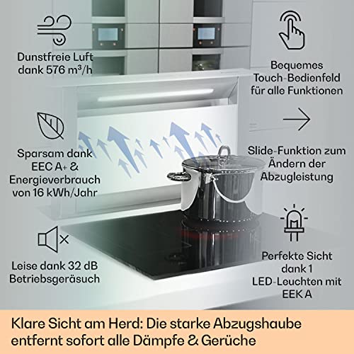 Klarstein Royal Flush Eco Tisch-Dunstabzugshaube, versenkbar, Abzugshaube mit Abluft/Umluft - 2