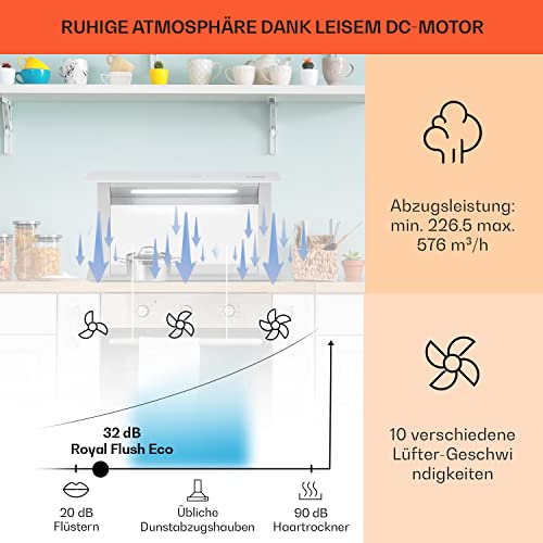 Klarstein Royal Flush Eco Tisch-Dunstabzugshaube, versenkbar, Abzugshaube mit Abluft/Umluft - 3