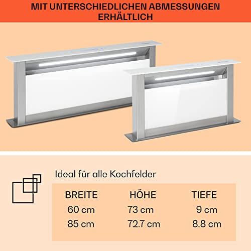Klarstein Royal Flush Eco Tisch-Dunstabzugshaube, versenkbar, Abzugshaube mit Abluft/Umluft - 8