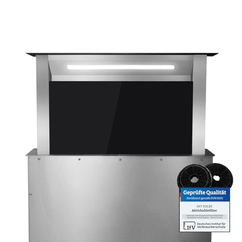 KKT KOLBE Tischabzug Dunstabzugshaube 60cm Edelstahl schwarzes Glas - 2