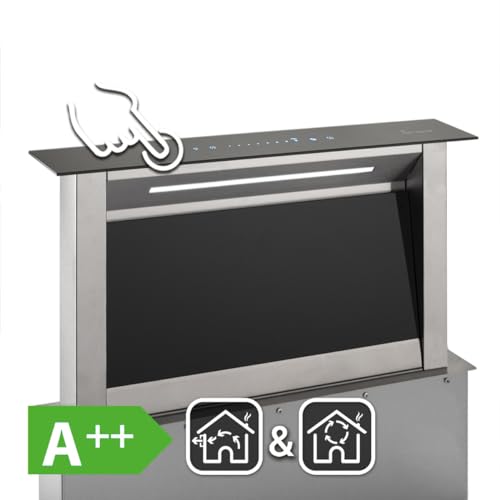 KKT KOLBE Tischabzug Dunstabzugshaube 60cm Edelstahl schwarzes Glas - 7