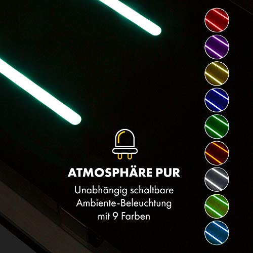 Klarstein High Line Deckenhaube, Einbau, 77 cm, EEK C, 410 m3/h, Umluft und Abluft, 3 Stufen, LED, Fernbedienung & Aktivkohlefilter, Dunstabzugshaube, Unterbauhaube, Edelstahl/schwarzes Glas - 5