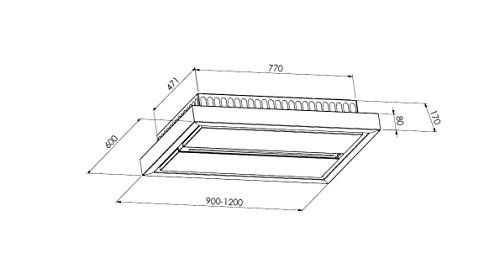 Baumann Umluft Deckenhaube 90 X 60 Cm 90 Aura Eek: A / Deckenlüfter Komplett In Weiß / Mit Ebm Motor / Saugstark 940 M³ / H Und Leise - 3