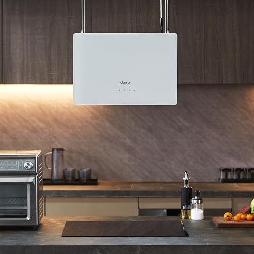 CIARRA CBCS4850 A++ Dunstabzugshaube Inselhaube mit Smart Wi-Fi App-Steuerung – Edelstahl & weißes Glas - 6
