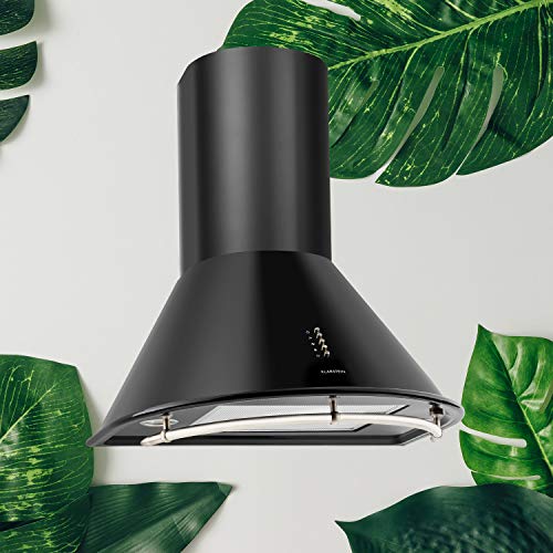 Klarstein Noir - Retro Dunstabzugshaube, Abzugshaube, Edelstahl, 60 cm, 430 m³/h Abluftleistung, drei Leistungsstufen, Abluftbetrieb, Umluftbetrieb möglich, mattschwarz - 2