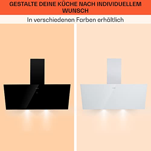 Klarstein Dunstabzugshaube, Dunstabzugshaube 90cm, Dunstabzugshaube Umluft/Abluft, Abzugshaube mit Fettfilter, Dunstabzug zur Wandmontage, Dunstabzugshauben mit LEDs, Kopffreihaube 595 m³/h Abluft - 8