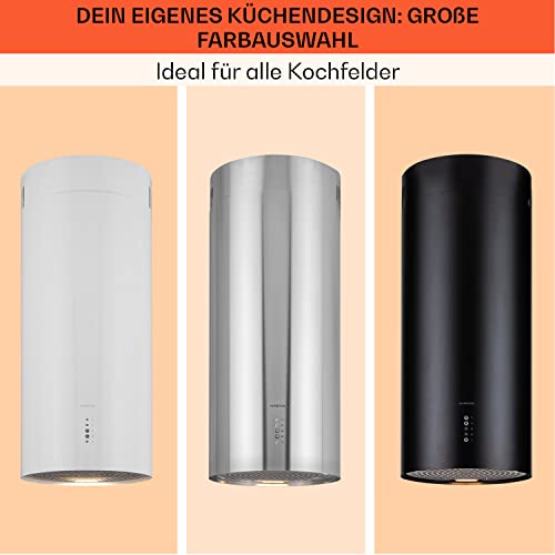 Klarstein Insel-Abzugshaube, Dunstabzug für Arbeitsplatte, 600m³/h Luftstrom, Verstellbare Inselhaube Umluft Freihängend mit Rohr-Design, 3 Stufen, Aktivkohle-Filter Dunstabzugshaube Deckenmontage - 7