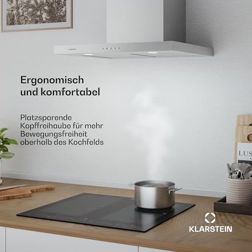 Klarstein Limelight Dunstabzugshaube – Edelstahl Wandhaube – Abzugshaube mit 3 Leistungsstufen – 600 m³/h – 60 cm Breite - 4