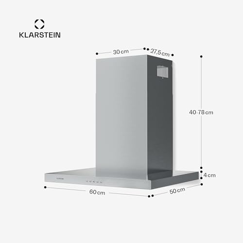 Klarstein Limelight Dunstabzugshaube – Edelstahl Wandhaube – Abzugshaube mit 3 Leistungsstufen – 600 m³/h – 60 cm Breite - 2
