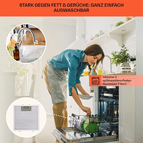 Klarstein Downdraft-Dunstabzugshaube 90cm, Versenkbare Dunstabzugshaube Abluft/Umluft für die Küche, 682m³/h Luftstrom, 8 Modi Abzug Leise mit LED-Licht und Timer, Abzugshaube ohne Rohr, Schwarz 90 cm - 6