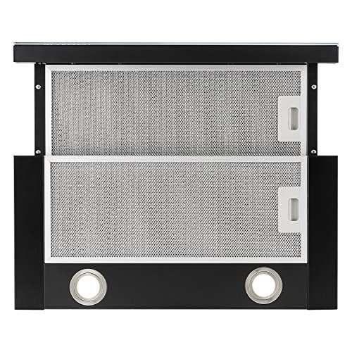 Klarstein Vinea Dunstabzugshaube ausziehbar mit 610m³/h max. Abluftleistung, Flachschirmhaube Einbau, Unterbau, Dunstabzugshaube 60cm breit, Abluft/Umluft, Beleuchtung, Aluminium-Fettfilter, schwarz - 3
