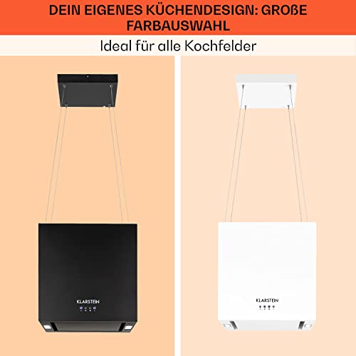 Klarstein Kronleuchter Inselhaube - Dunstabzugshaube Freihängend, Kronleuchter-Kochinsel, Dunstabzugshaube mit Filter, Inselhaube mit Umluft, Deckenmontage, 45 cm, schwarz - 7