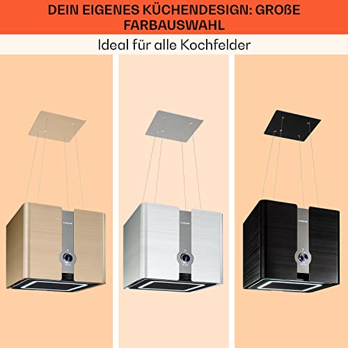 Klarstein Futurelight Smart Dunstabzugshaube freihängend - Abzugshaube Umluft mit 420m³/h Abluftleistung, Inselhaube Umluft mit LED-Beleuchtung, Edelstahl, silber - 7