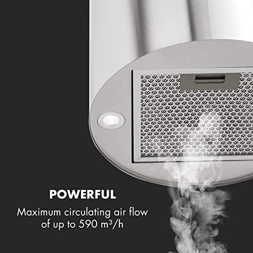 Klarstein Dunstabzug, Insel-Dunstabzug Freihängend, 583m³/h Luftstrom, Abluft/Umluft-Dunstabzug zur Deckenmontage, Moderne Insel Dunstabzugshaube, 3 Stufen, Aktivkohlefilter, Inselhaube für Decke - 2
