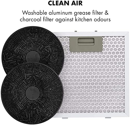 Klarstein Dunstabzug, Insel-Dunstabzug Freihängend, 583m³/h Luftstrom, Abluft/Umluft-Dunstabzug zur Deckenmontage, Moderne Insel Dunstabzugshaube, 3 Stufen, Aktivkohlefilter, Inselhaube für Decke - 7