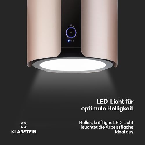 Klarstein Skyfall Smart Dunstabzugshaube in Gold – freihängede Abzugshaube, Dunstabzugshaube Umluft/Abluft, Appsteuerung, gold - 4