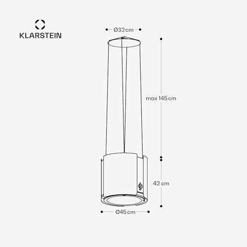Klarstein Skyfall Smart Dunstabzugshaube in Gold – freihängede Abzugshaube, Dunstabzugshaube Umluft/Abluft, Appsteuerung, gold - 7