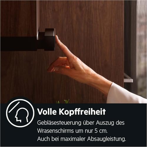 AEG DPE5660B Flachschirm-Dunstabzugshaube – Abluft oder Umluft – max. 600 m³/h im Abluftbetrieb mit max. 68 dB(A) – Energiekl. A – LED-Beleuchtung – Druck-Tasten – Schwarz - 3