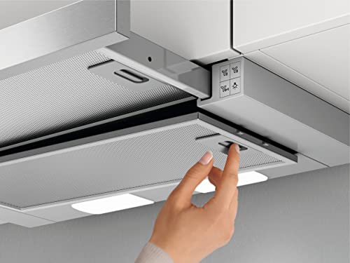 AEG DPS362AS Flachschirm-Dunstabzugshaube / Abluft oder Umluft / 60cm / Grau / max. 215 m³/h / min. 58 – max. 71 dB(A) / C / Kurzhubtasten / Grau - 2