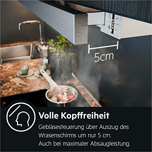 AEG DPS362AS Flachschirm-Dunstabzugshaube / Abluft oder Umluft / 60cm / Grau / max. 215 m³/h / min. 58 – max. 71 dB(A) / C / Kurzhubtasten / Grau - 3