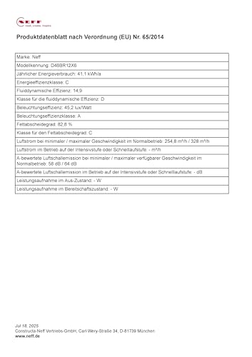 Neff D46BR12X6 Dunstabzugshaube / Flachschirmhaube N30 / 60 cm / Abluft oder Umluft / silbermetallic - 8