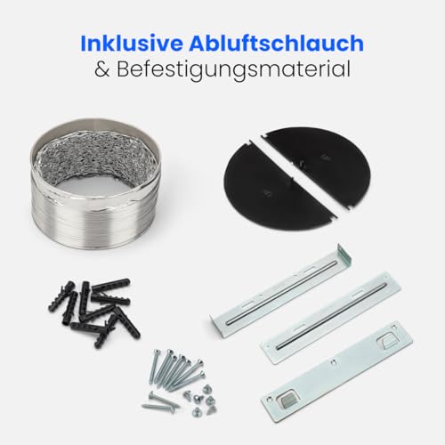 Bomann® Dunstabzugshaube – Wandhaube – 60 cm breit – Umluft- oder Abluftbetrieb – 3 Leistungsstufen – 64 dB - 6