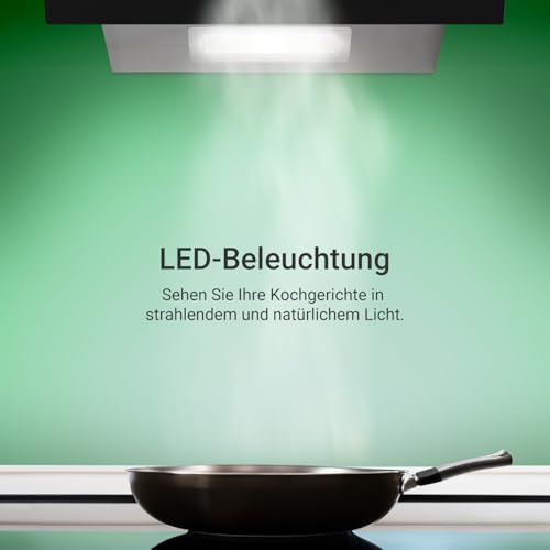 KKT KOLBE Dunstabzugshaube 60 cm – Umluft – Abluft – Wandhauben Kopffrei – Edelstahl – Glas – schwarz - 6