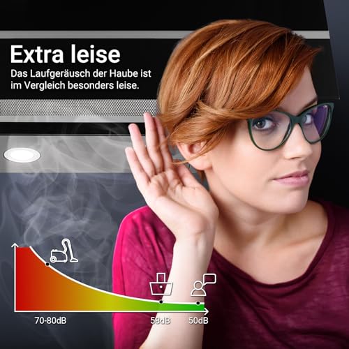 KKT KOLBE Dunstabzugshaube 90 cm | Wandhaube Kopffrei | Schwarz Glas | Smart WiFi App | Nachlaufautomatik | RGBW-LED | WLAN | SensorTouch Bedienung | EASY909SHCM - 8