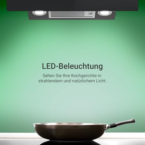 KKT KOLBE Dunstabzugshaube 90cm Abluft Umluft | Wandhauben Kopffrei | Schwarz | Glas | SensorTouch | Gestensteuerung | LED Licht | TRIO9015B - 7