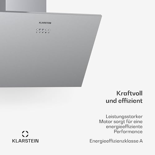 Klarstein Silver Lining – Dunstabzugshaube Kopffreihaube – EEK A – Umluft- oder Abluftbetrieb – Schräghaube, Wandhaube – hellsilber - 4