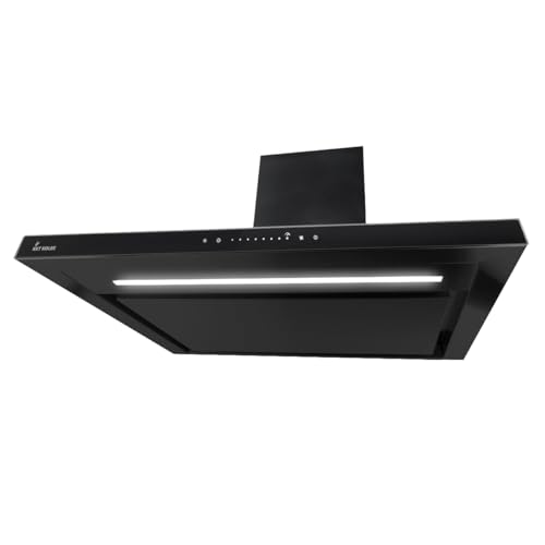 KKT KOLBE Dunstabzugshaube 90 cm – Wandhaube – Umluft – Abluft  – Edelstahl – schwarzes Glas –  WLAN - 5