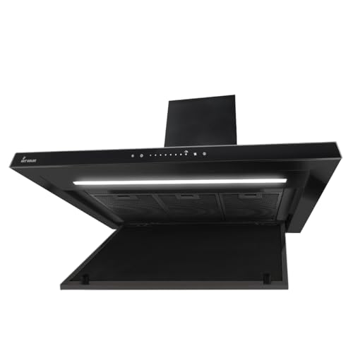 KKT KOLBE Dunstabzugshaube 90 cm – Wandhaube – Umluft – Abluft  – Edelstahl – schwarzes Glas –  WLAN - 7