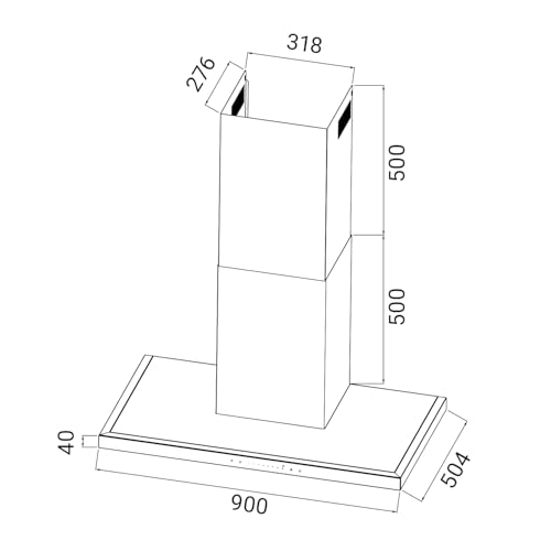 KKT KOLBE Dunstabzugshaube 90 cm – Wandhaube – Umluft – Abluft  – Edelstahl – schwarzes Glas –  WLAN - 8