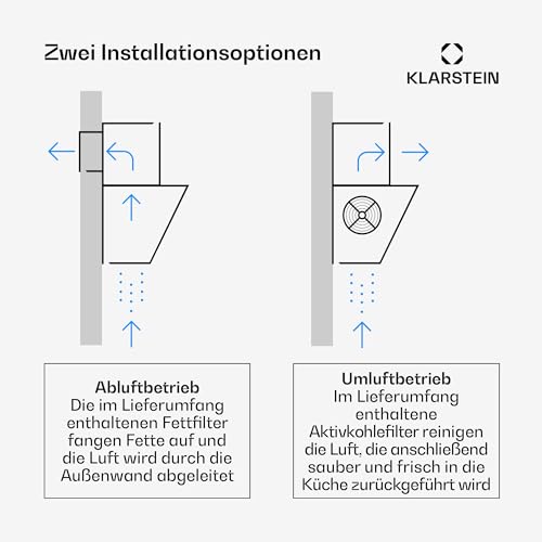 Klarstein Dunstabzugshaube 60cm, Abluft-Dunstabzugshaube mit Spülmaschinenfestem Filter aus Aluminium - 4