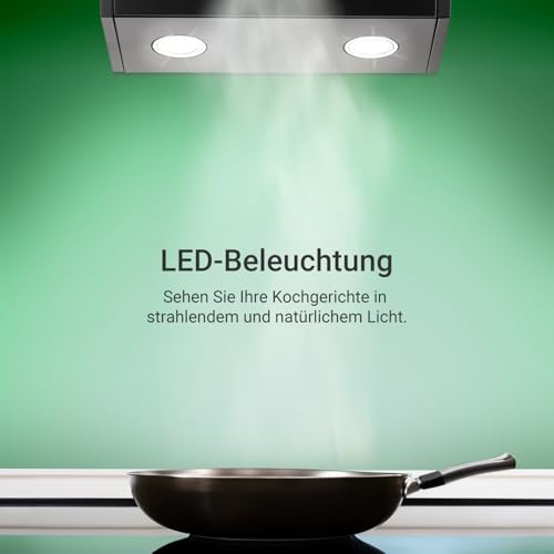 KKT KOLBE Dunstabzugshaube 60cm | Kopffreie Wandhaube | Edelstahl | schwarzes Glas | WLAN | Nachlaufautomatik | RGBW-LED-Beleuchtung | SensorTouch | HERMES608SM - 7