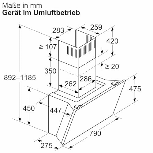 Siemens LC81KAN60 iQ500, Wandesse, 60 cm, Schwarz mit Glasschirm, cookConnect System - Wandesse und Kochfeld, LED-Beleuchtung, Europas leistungsstärkste Schrägesse im Umluftbetrieb - 9